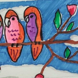 Love Birds -budgerigor-by RAAGA - kenfortes-kids online art gallery